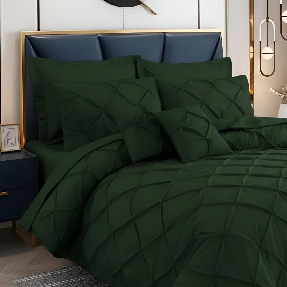 Pintuck Duvet Set - Green