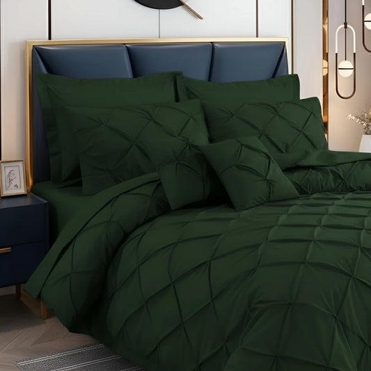 Pintuck Duvet Set - Green