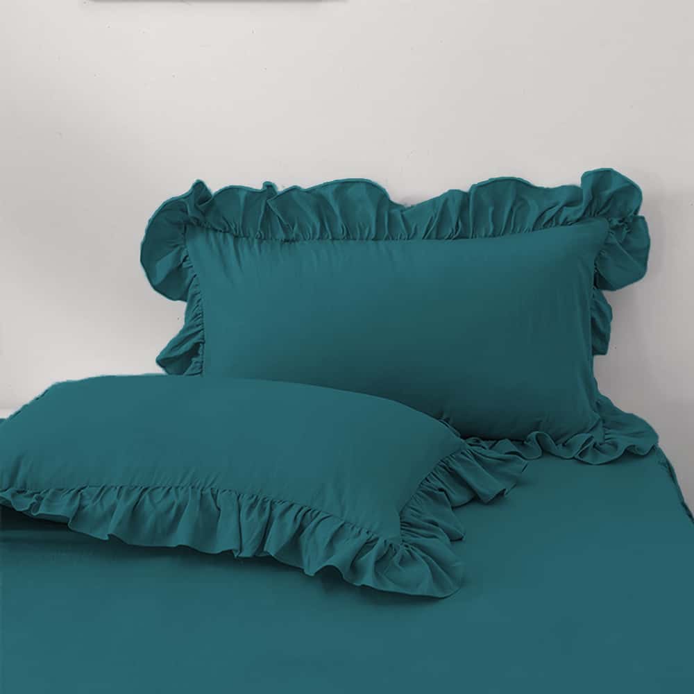Luxury Ruffle Duvet Set 8 Pieces - Teal