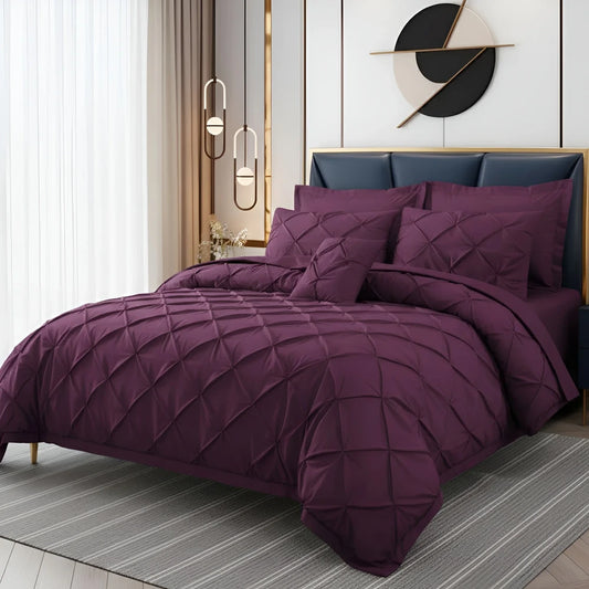 Pintuck Duvet Set - Purple