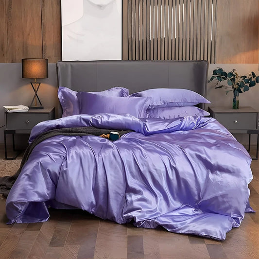 Luxurious Silk Duvet Set - Light Purple