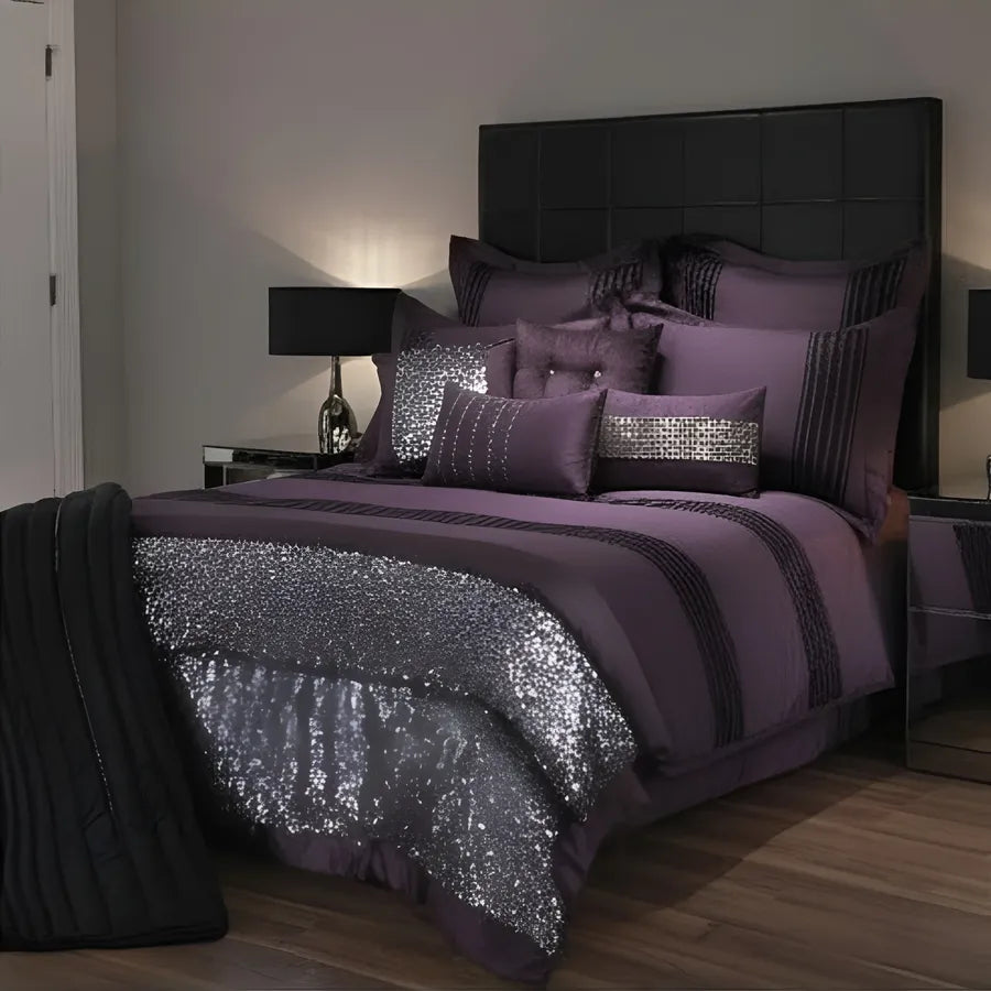 Elegant Bridal Quilt Set - 12 Pieces with Free Quilt Filling