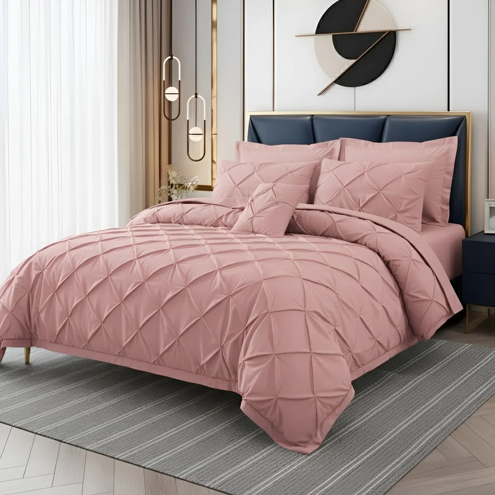 Pintuck Duvet Set - Pink