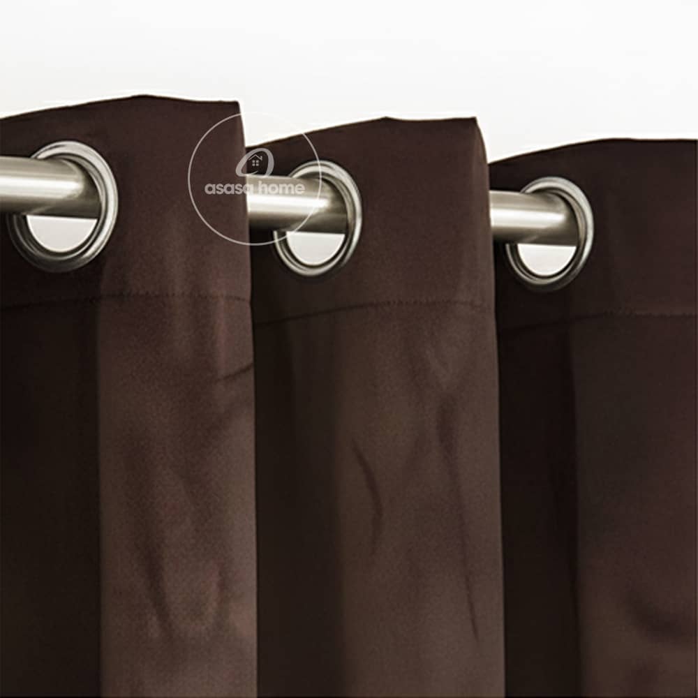 2 Pieces Premium splendid velvet curtain Panels & 2 Belts (Brown & White)