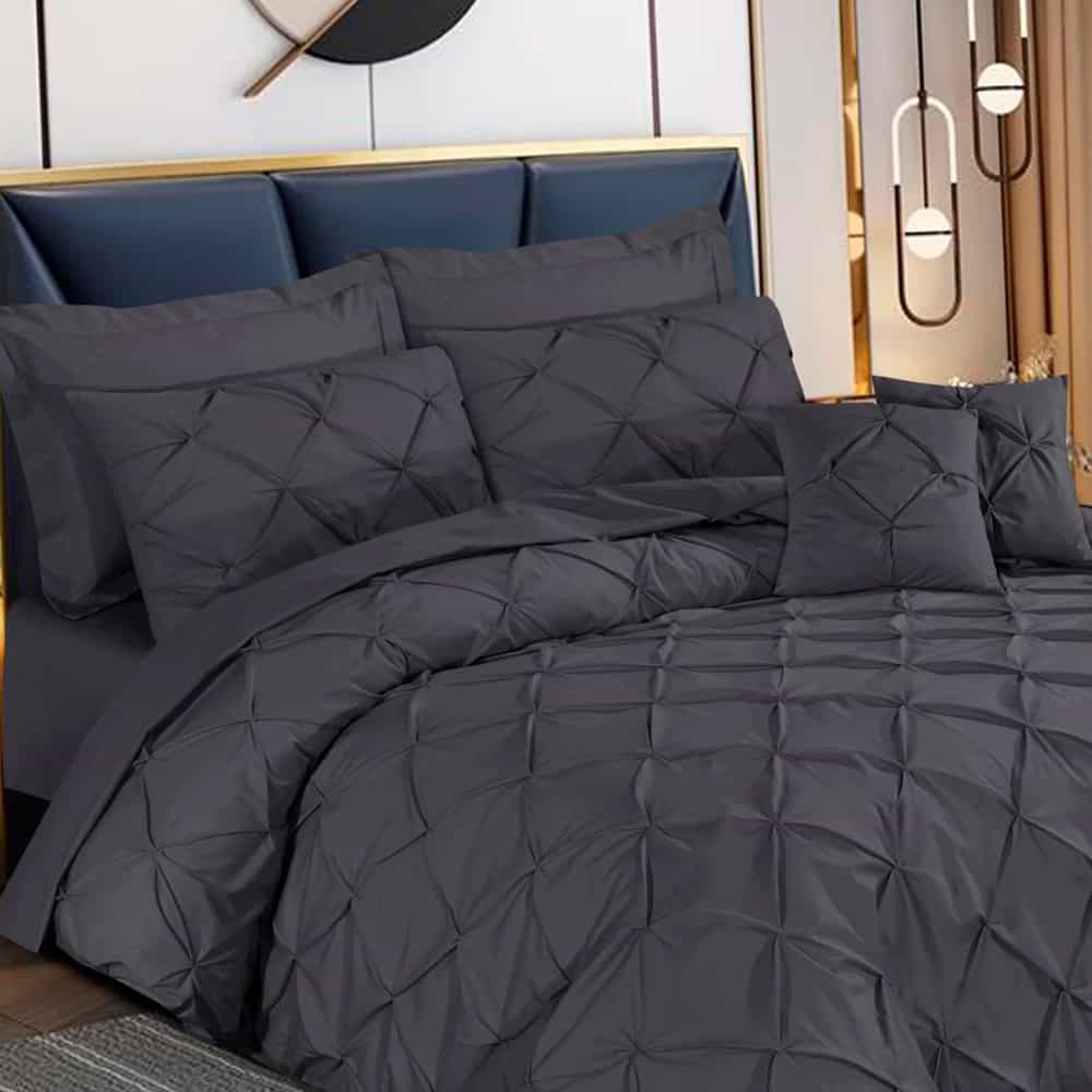 Pintuck Duvet Set - Dark Grey