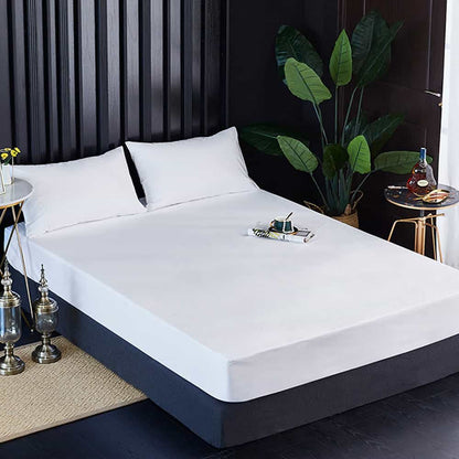 Terry Cotton Waterproof Mattress Protector - White