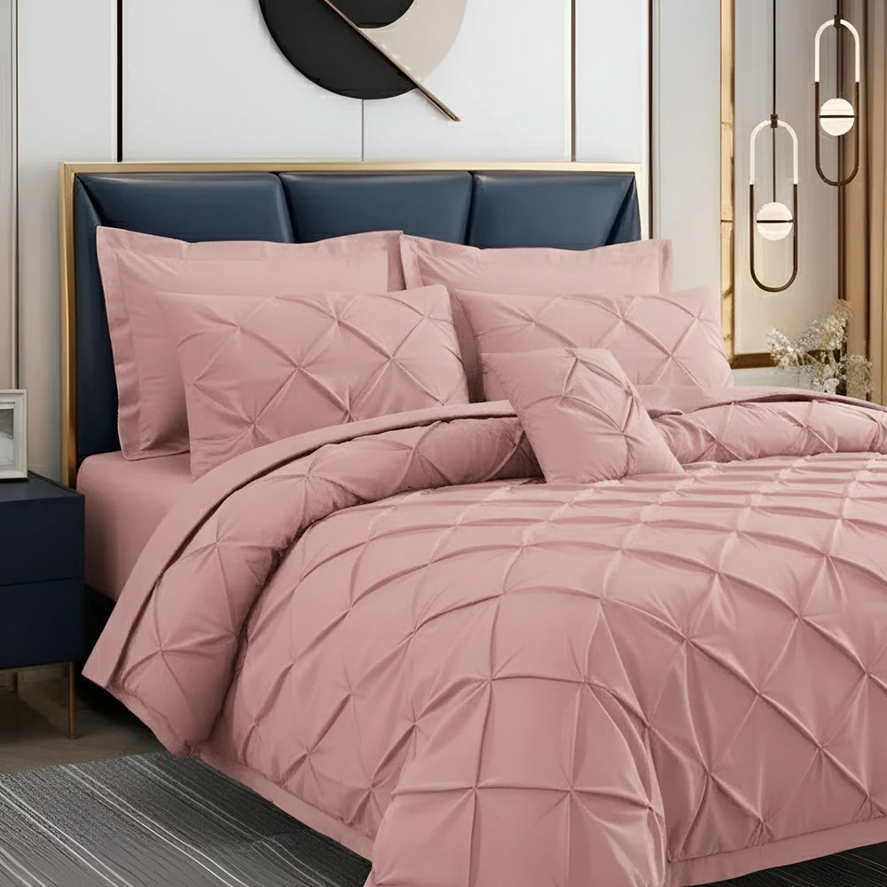 Pintuck Duvet Set - Pink