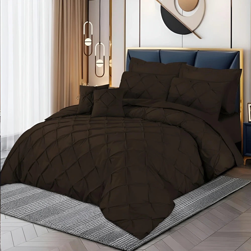 Pintuck Duvet Set - Chocolate