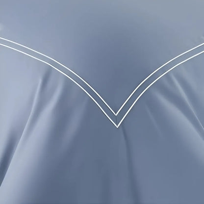 Sky Blue Duvet Set With White Double Baratta Stitch
