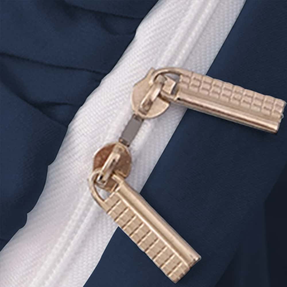 Luxury Ruffle Duvet Set 8 Pieces - Navy Blue