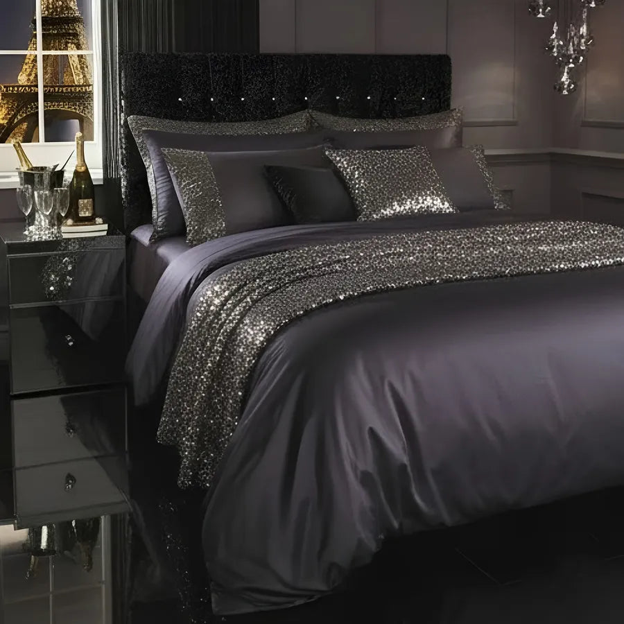 Elegant Look Purple Bridal Quilt Set - With Free Quilt Filling