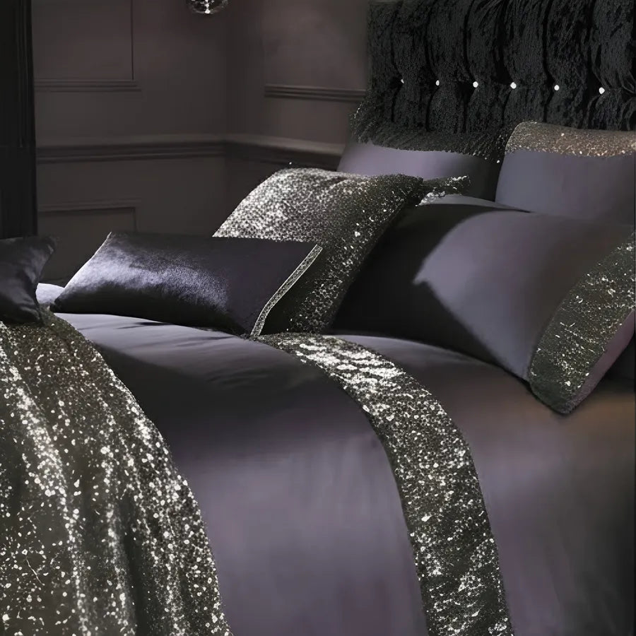 Elegant Look Purple Bridal Quilt Set - With Free Quilt Filling