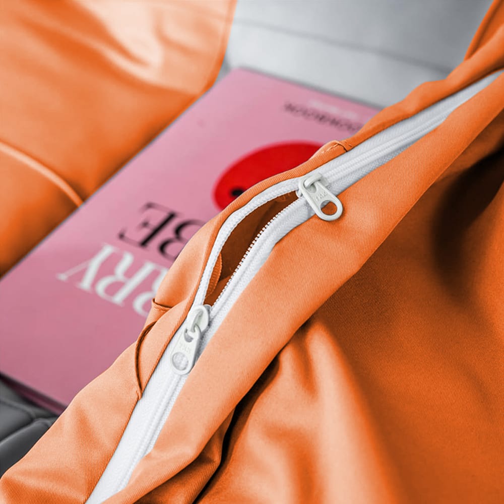 Cross Pleated Duvet Set - Orange