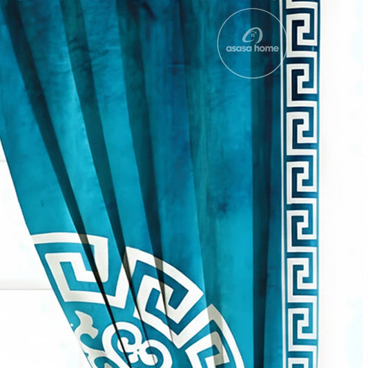 2 Pieces Premium splendid velvet curtain Panels & 2 Belts (Zinc & White)