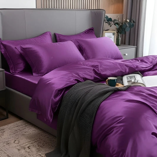 Luxurious Silk Duvet Set - Purple