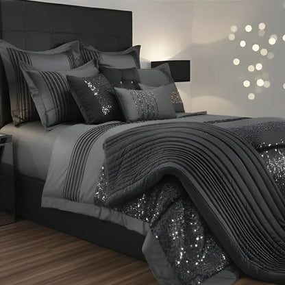 Elegant Bridal Quilt Set - 12 Pieces with Free Quilt Filling