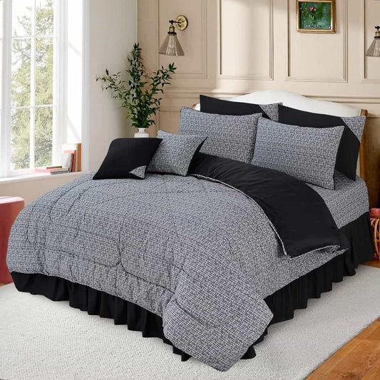 Royal Twist 10 Pieces Comforter Set - AH003