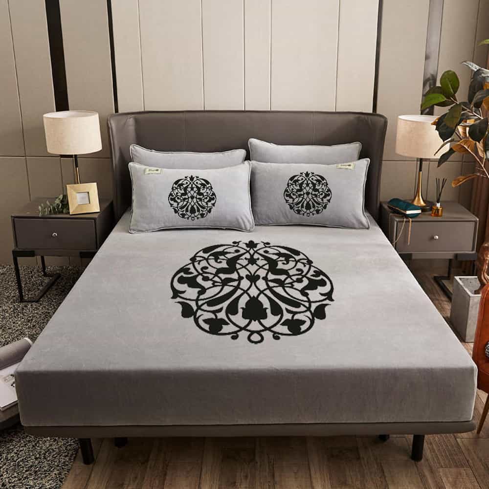 Velvet Embossed Spread Sheet - Grey