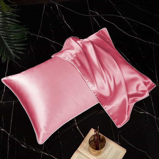 Pack of 2 Shamoz Silk Pillow Case - Rose Pink