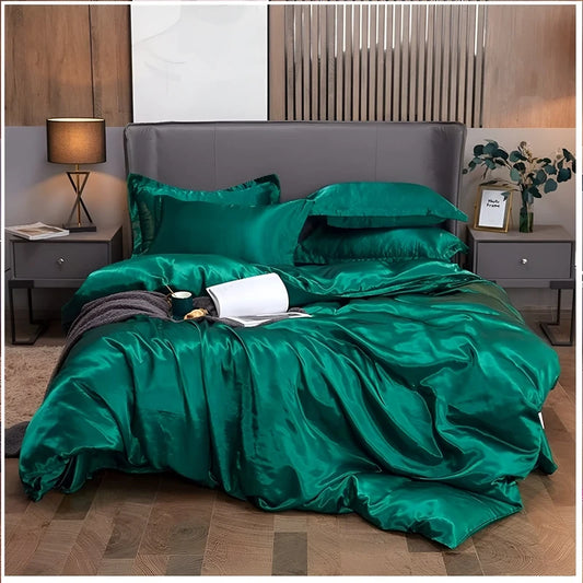 Luxurious Silk Duvet Set - Green