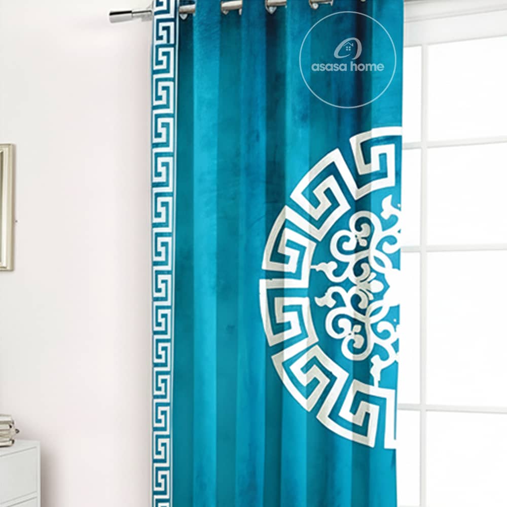 2 Pieces Premium splendid velvet curtain Panels & 2 Belts (Zinc & White)