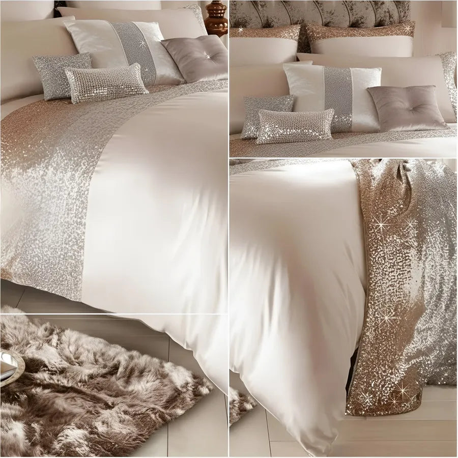 Elegant Look Beige Bridal Quilt Set - With Free Quilt Filling