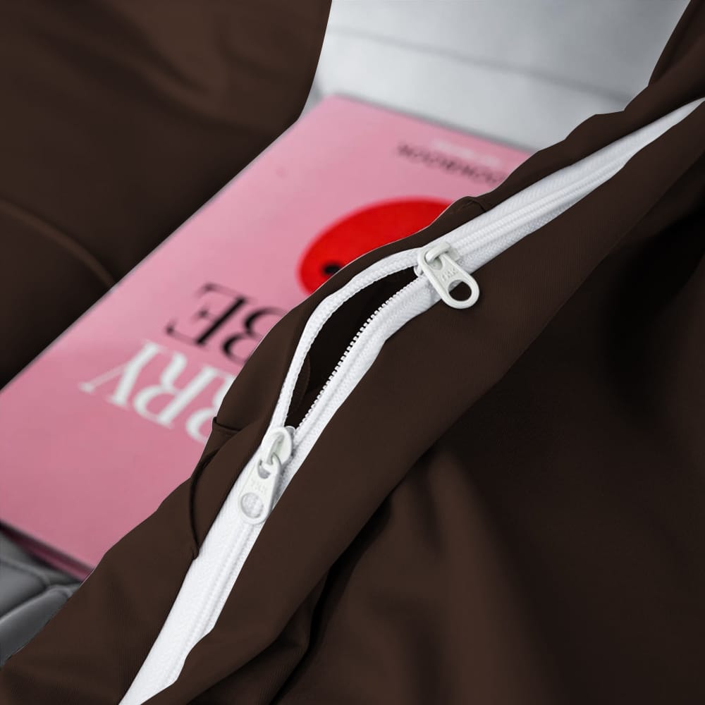 Cross Pleated Duvet Set - Chocolate