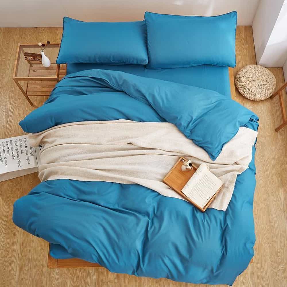 Plain Dyed Duvet Set - Blue