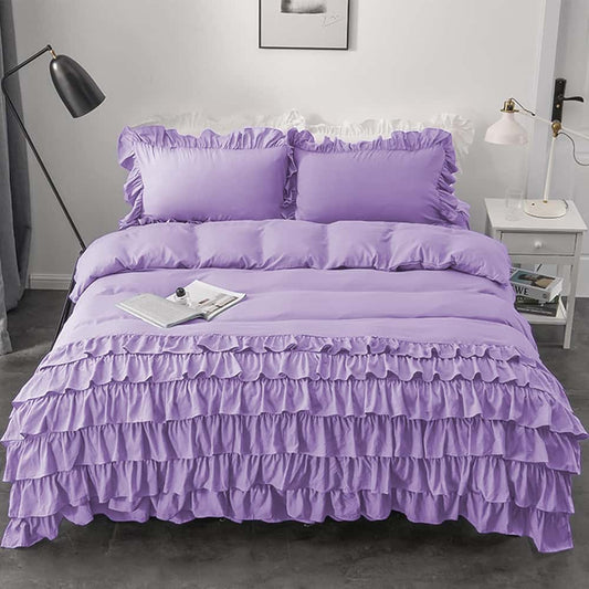 Luxury Ruffle Duvet Set 8 Pieces - Mauve