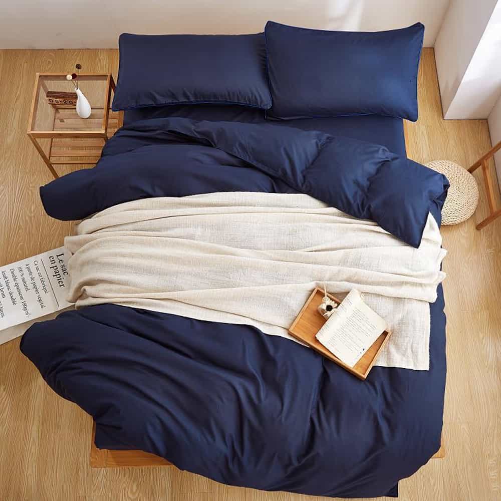 Plain Dyed Duvet Set - Navy Blue