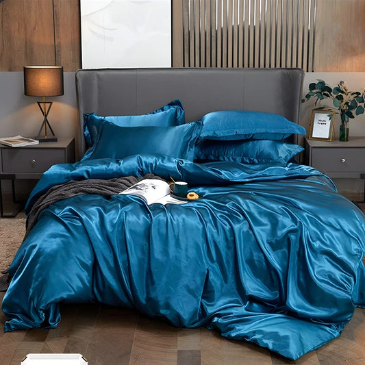 Luxurious Silk Duvet Set - Teal