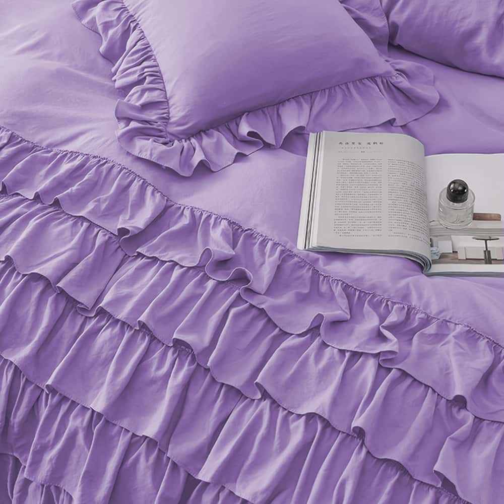 Luxury Ruffle Duvet Set 8 Pieces - Mauve