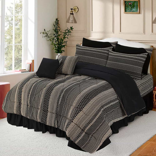 Royal Twist 10 Pieces Comforter Set - AH004