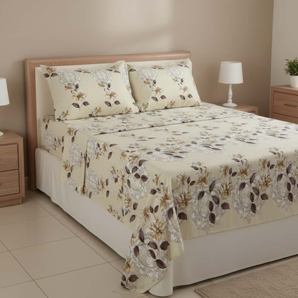 3Pcs Printed Bedsheet - PB119