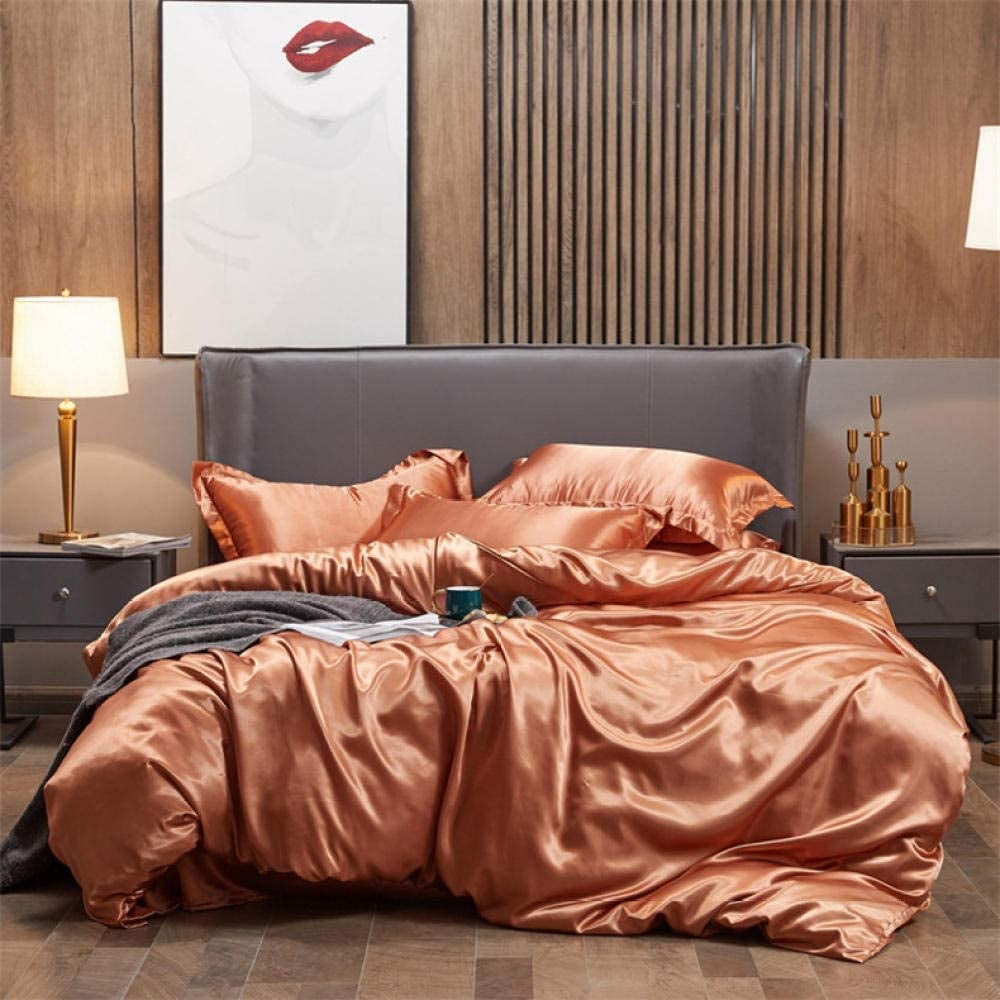 Luxurious Silk Duvet Set - Coral