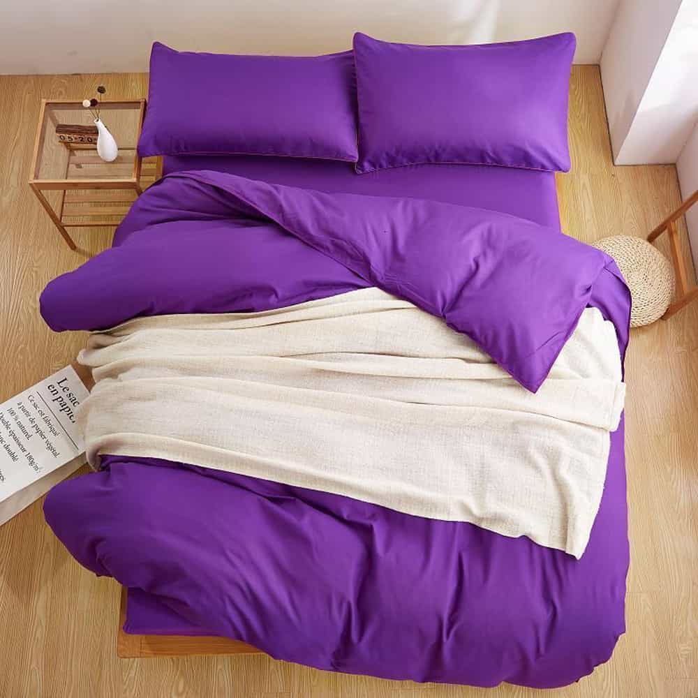 Plain Dyed Duvet Set - Purple