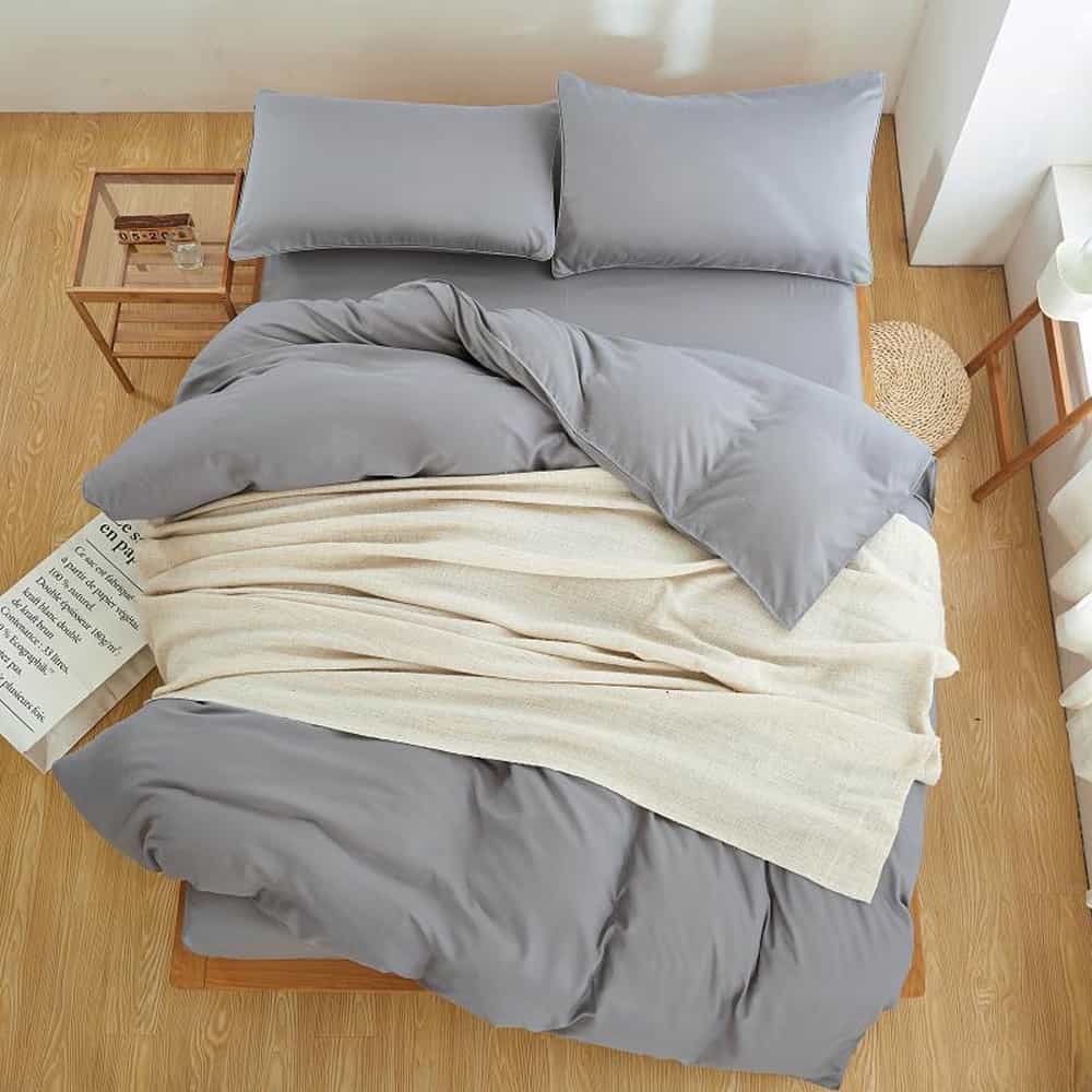 Plain Dyed Duvet Set - Grey
