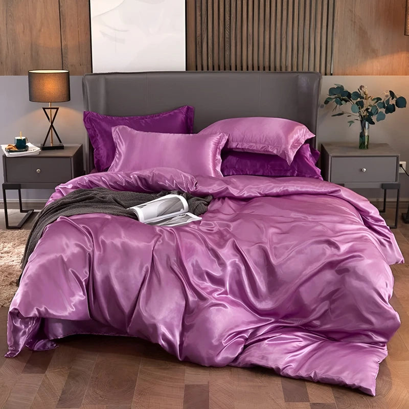 Luxurious Silk Duvet Set - Mauve