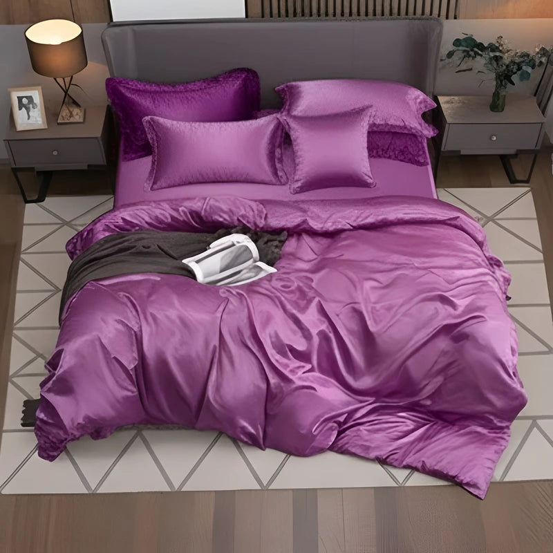 Luxurious Silk Duvet Set - Mauve