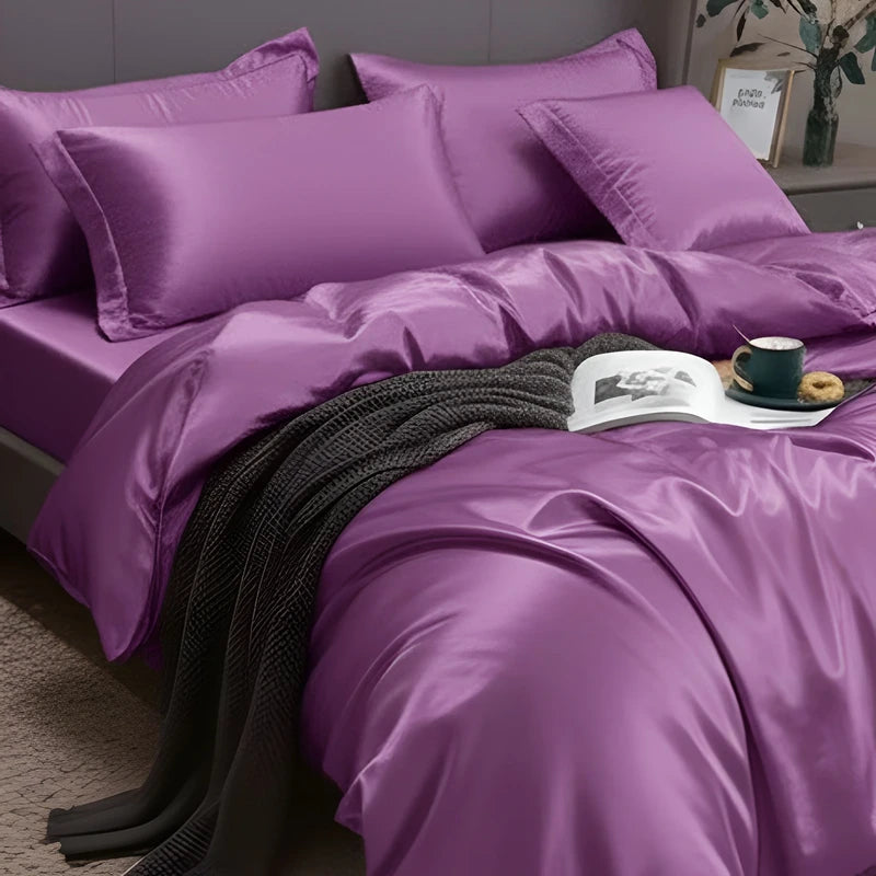 Luxurious Silk Duvet Set - Mauve