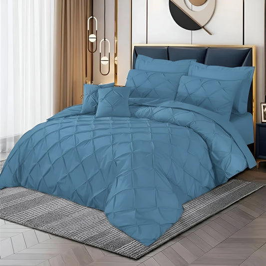 Pintuck Duvet Set - Sky Blue