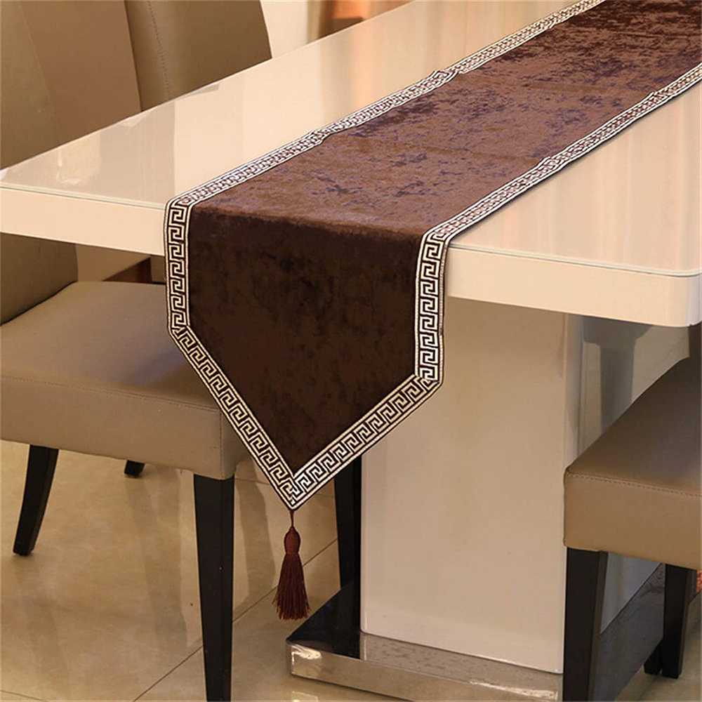 Velvet Table Runner Chocolate