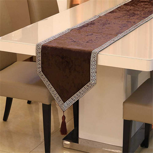 Velvet Table Runner Chocolate