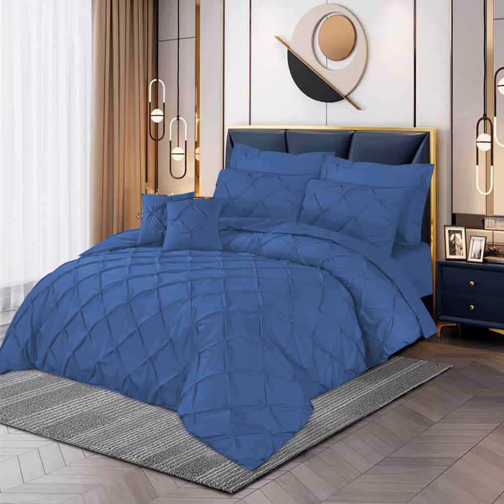 Pintuck Duvet Set - Blue