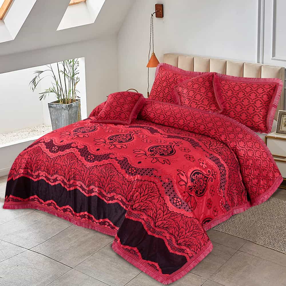 Fancy bridal Palachi Bed Sheet Set 5 Pcs-AS108