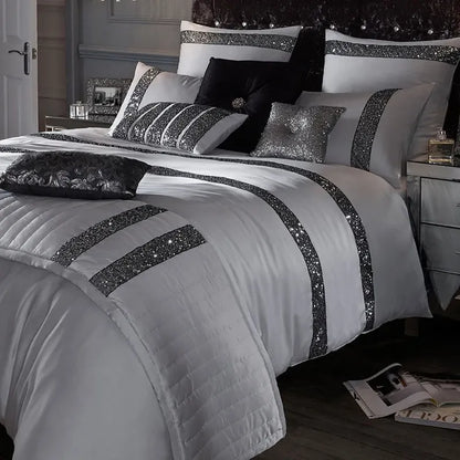 Elegant Look White Bridal Quilt Set - 12 Pieces Set with Free Quilt Filling