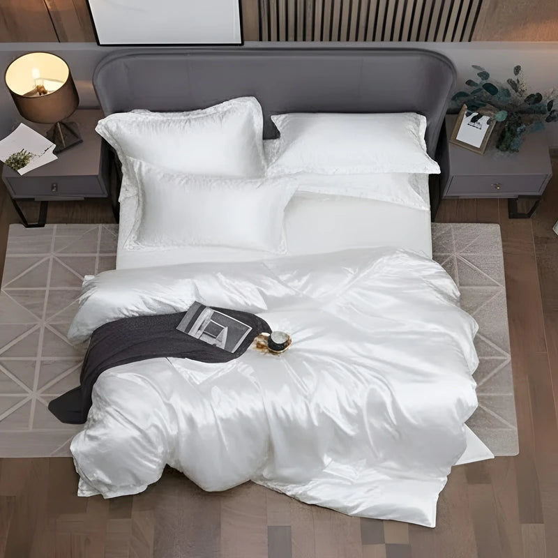 Luxurious Silk Duvet Set - White