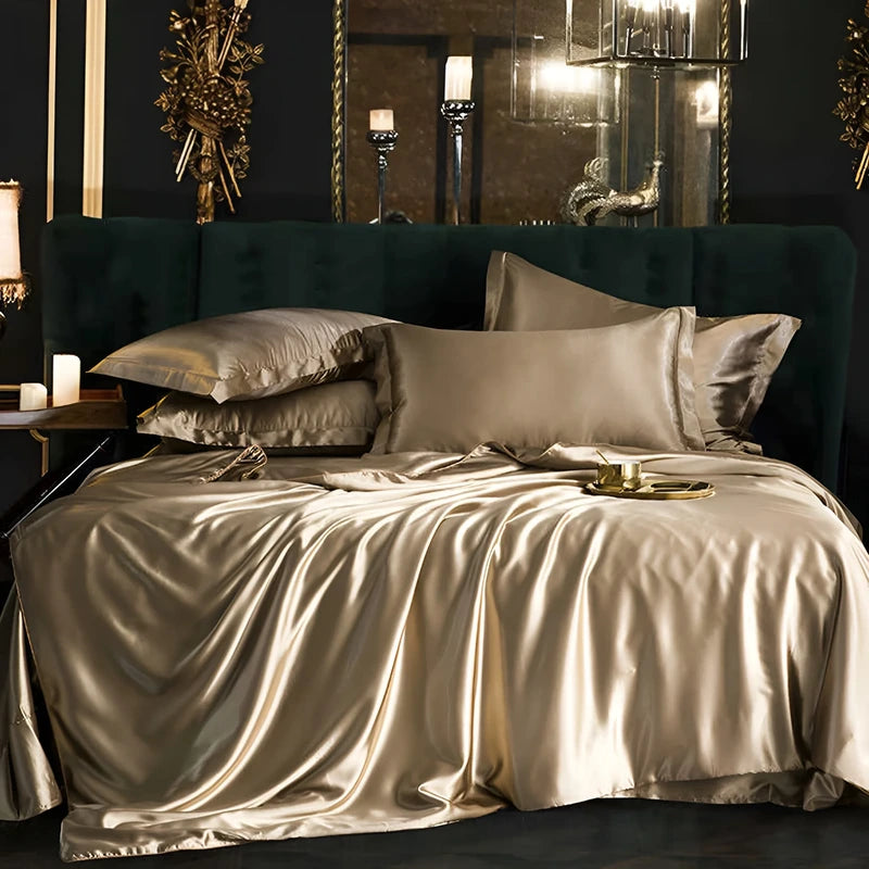 Luxurious Silk Duvet Set - Golden