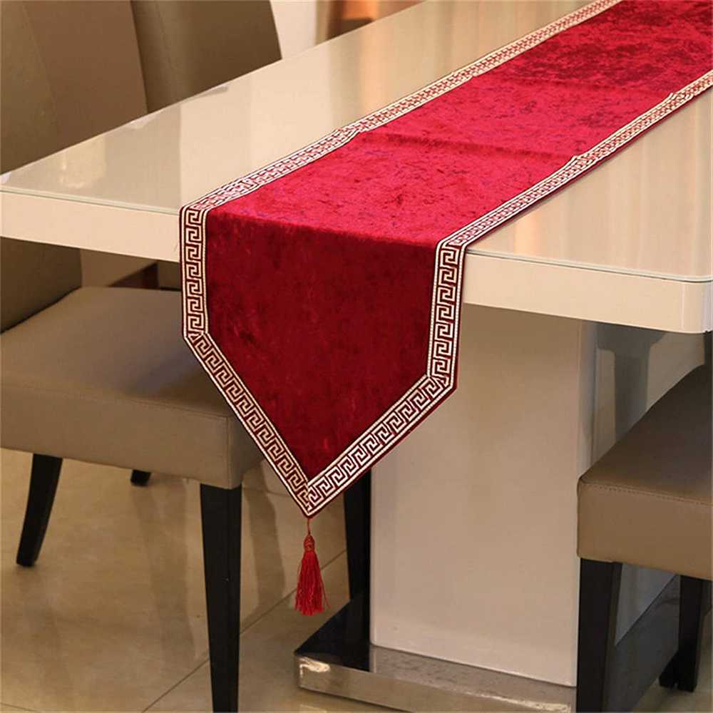 Velvet Table Runner Red