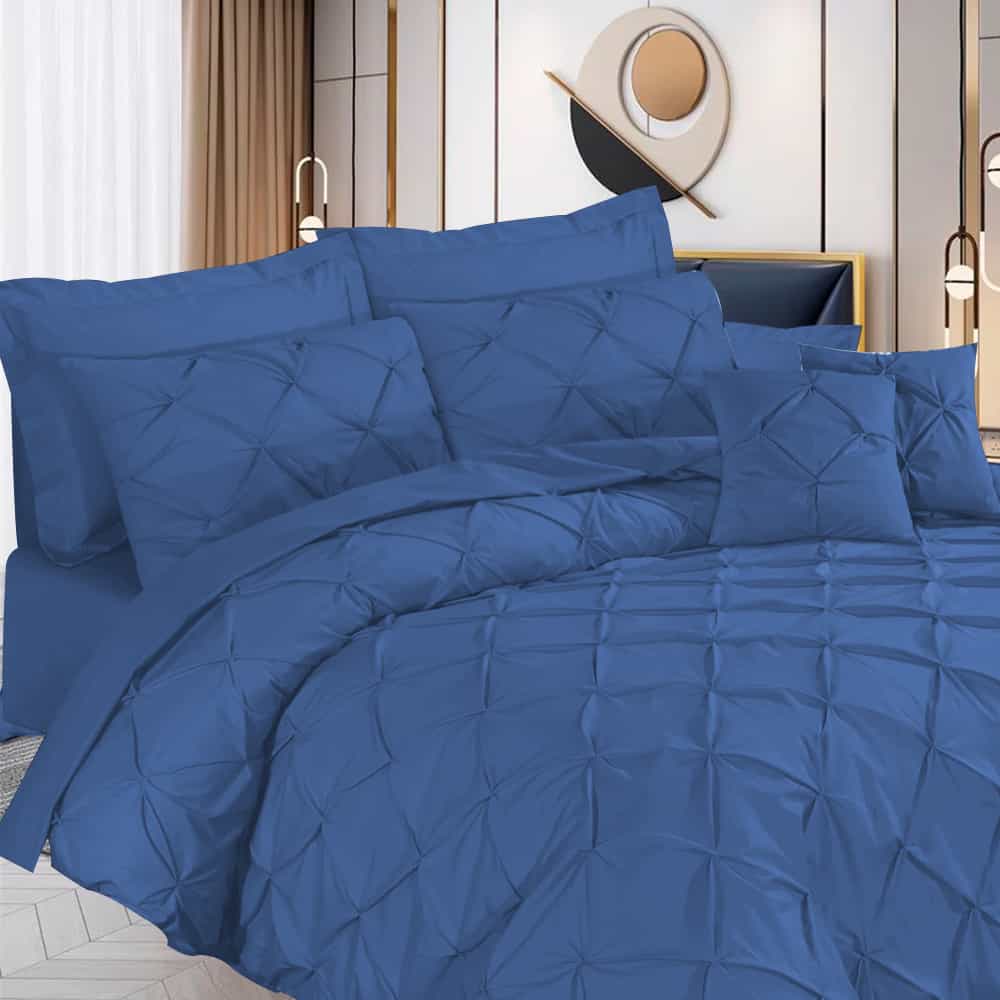 Pintuck Duvet Set - Blue